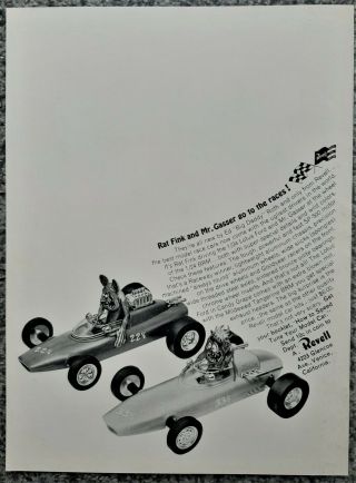 Vintage 1965 Revell Ed Big Daddy Roth Rat Fink Mr Gasser Race Car Advertisement