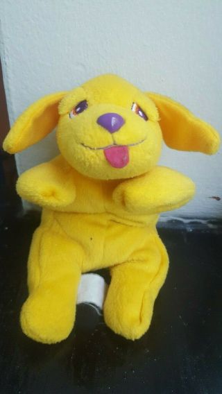 1998 Lisa Frank Casey 8 " Plush Bean Bag Yellow Boy Puppy Dog