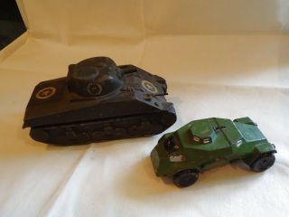 Vintage Antique World War One Ww1 Toy Tanks (2) German Light Army Car Kfz 228