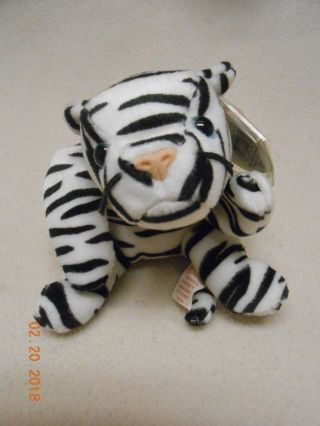 Retired Ty Beanie Baby Blizzard The Rare Striped Tiger 1996 Plush All Kids