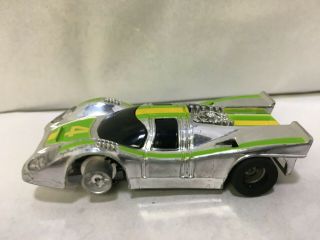 Tyco Porsche 917 Slot Car,  Chrome/lime Green 4