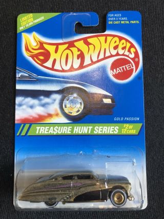 Hot Wheels 1995 Treasure Hunt 2/12 Gold Passion Le 10,  000 W/protector.