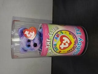Ty Beanie Baby Bear Clubby Iv In Tube With Surprise Button
