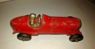 Vintage Hubley Kiddie Toy 5 Race Car - Red - All -
