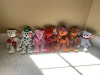 Ty Beanie Babies Holiday Bundle Of 7,  W/tags - Christmas,  Easter,  Halloween,  Etc