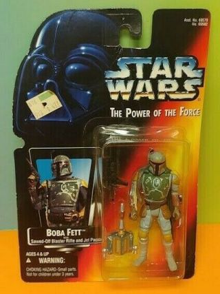 Star Wars Potf Boba Fett Orange Red Card 1995 Power Of The Force