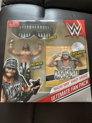 Wwe Macho Man Randy Savage Ultimate Fan Pack Dvd & Sunglasses & Rare Figure