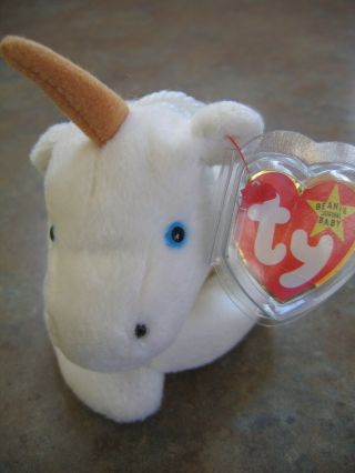 Ty Beanie Babies Mystic The Unicorn Brown Horn Yarn Mane Retired Tag Protected
