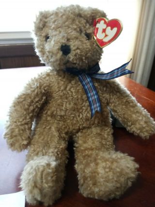 Baby Curly Bear 1992 Ty Beanie Baby - Made In China - 12 " Pvc Pellets