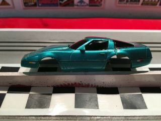 Ho Slot Car,  Tyco Blue Vette " Body Only " Fits Tyco 440 X2 Narrow Chassis.