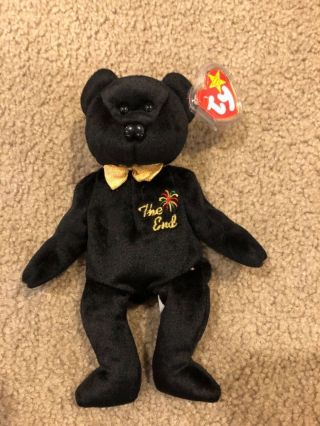 1999 Ty The End Bear Beanie Baby W/ Tag Protector
