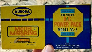 Vintage Aurora Model Motoring Power Pack Dc - 2 Toy Transformer Box Only