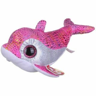 Rare Ty Beanie Boos Sparkles The Pink Dolphin 6 " Plush Stuffed Animal Gift