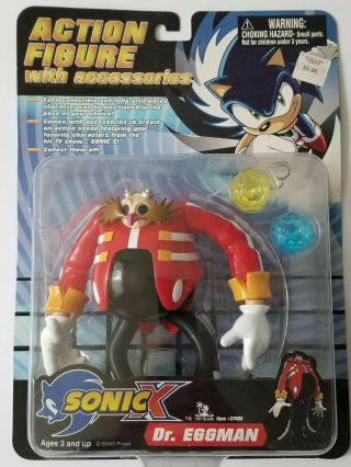 Sonic X - Dr.  Eggman Action Figure With Accessories Toy Island Brand On Card