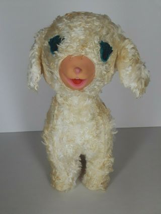 Rare Vintage Gund Creations J.  Swedlin Inc Rubber Faced Snout Lamb White Sheep