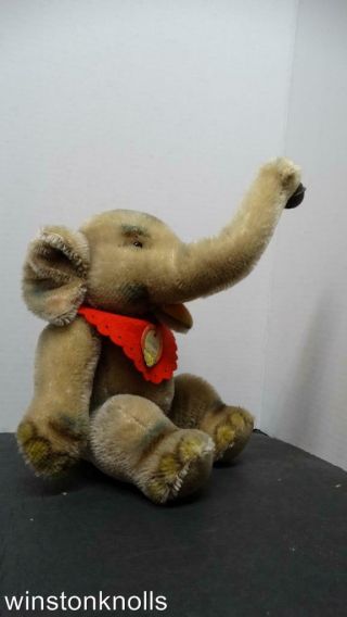 1959 Steiff Jumbo The Elephant 4322.  00 22cm 8 " With Bell On Trunk Fully Tagged