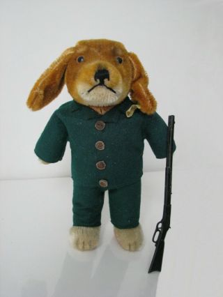 1950s Steiff Pupp - Bazi Bube Doll Boy Bazili Hunter Dog Mohair 25cm Dachshund 325