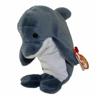 Ty Beanie Baby - Echo The Dolphin (6.  5 Inch) - Mwmts Stuffed Animal Toy