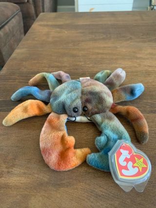 Claude The Crab Ty Beanie Baby - - Rare - 1996