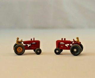 Two Vintage Early Lesney Matchbox England Massey Harris Tractor No.  4