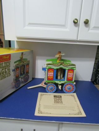 1988 Steiff Limited Golden Age Of The Circus Wagon With African Giraffe W Box