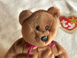 Teddy The Bear,  Beanie Baby.  1993,  Retired,  Pvc Pellets,  With Tags.