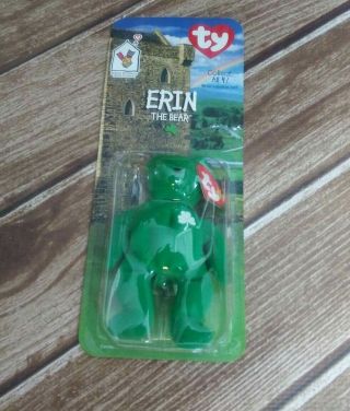Mcdonalds Ty Beanie Baby Erin The Bear Rare With Tag Errors 1999