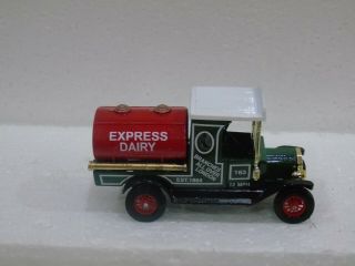Matchbox Yesteryear Pre Pro Ford T Tanker Decal Express Dairy Green Body Redtank
