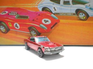 1968 HOT WHEELS Custom Mustang Red w/ Dark Grey Int.  Hong Kong Redlines Sweet 16 3