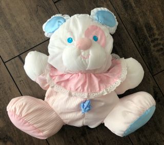 Fisher Price Puffalump Puppy Mouse W/ Rattle Pink Blue White No Foot Logo