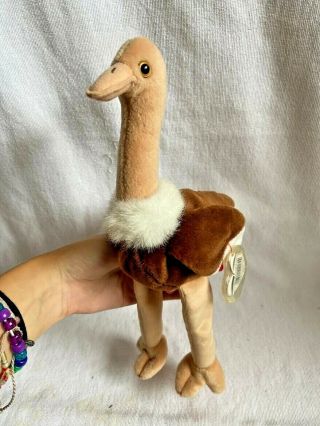Ty Beanie Baby Stretch The Ostrich Plush Stuffed Animal Rare Nwt 1997 Retired