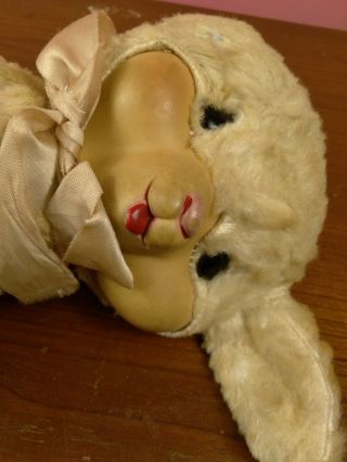 Vintage Gund ? Rubber Face Lamb Stuffed Animal Plush toy music no label 3