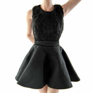 1/6 Sleeveless Black Lace Dress Clothes Fit 12  Female Phicen Ph Figure Body