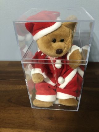 1997 Teddy The Holiday Bear Ty Beanie Baby Santa