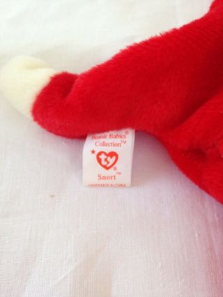 Rare and Retired Ty Beanie Baby Snort / detached tag 3