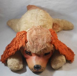 Vintage 1950s Gund Rubber Face Dog W/ Sleep Eyes Stuffed Animal 2