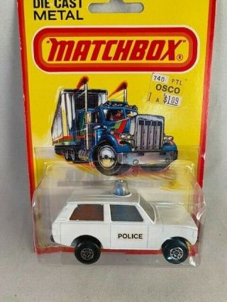 Matchbox 20 Police Patrol White Small Police Labels Side Htf Vmib