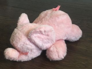 Vtg 1978 Animal Fair Pink Sleeping Elephant Plush Stuffed Animal Toy 13” 4042