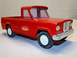 Vintage Tonka Pressed Steel Red Jeep Pickup Truck