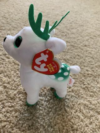 Ty Beanie Baby Peppermint Reindeer 6 " Plush Stuffed Animal Nwt Perfect