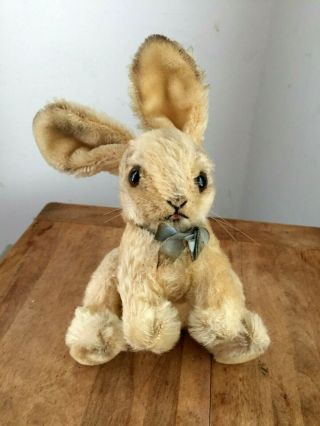 Antique STEIFF Mohair Stuffed Jointed HOPPY Bunny Rabbit Western Germany 8 