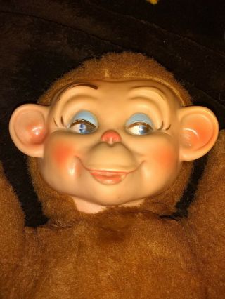 Vintage Knickerbocker Rubber Face Monkey Plush 1950’s