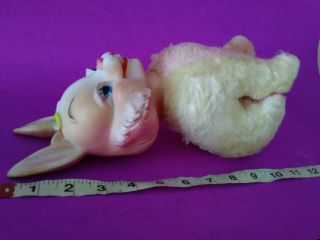 VINTAGE 50’s MY TOY RUBBER FACE GIRL BUNNY RABBIT PLUSH PINK WHITE CUTE HTF 2