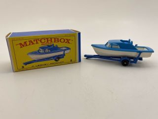 Matchbox Lesney No.  9 Cabin Cruiser And Trailer W/original Box Mib