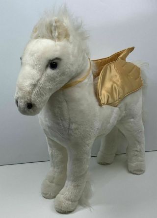 Vintage 1979 Dakin Pillow Pets White Pegasus Horse With Gold Wings 20 "