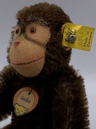 Vintage Steiff German Mohair Jocko Monkey Jointed Toy Doll Tags 3