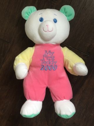 Vtg Tb Trading Co My First Teddy 2000 Pastel Bear Stuffed Animal Plush Rattle