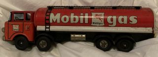 Vintage Mobil Gas Metal Toy Truck Tanker Harusan Toys San Toys Made In Japan