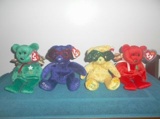 Beanie Baby - Stuff Animal - Teddy Bear Set Of 4