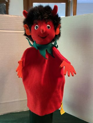 Steiff Devil Hand Puppet 7070/28 W Tag/button Western Germany